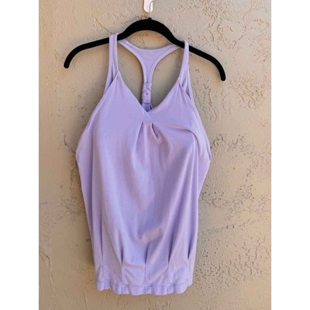 Lululemon Lavender Purple Braided Racerback Yoga Shelf Bra Tank Top SZ 6 Gym